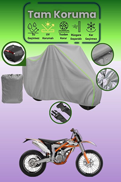 Dokaca Neo حقيبة خلفية رمادية نيون قماش مجدّل متوافقة مع KTM 350 Freeride، غط...