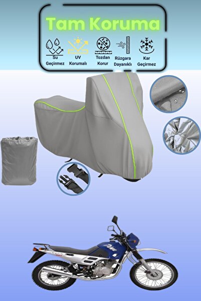 Dokaca Neo غطاء دراجة نارية رمادي نيون قماش مجدّل متوافق مع جاوا 125 سبورت، غ...