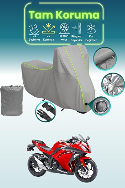 Dokaca Neo غطاء محرك متوافق مع دراجة كاواساكي نينجا قماش مجدّل باللون الرمادي...