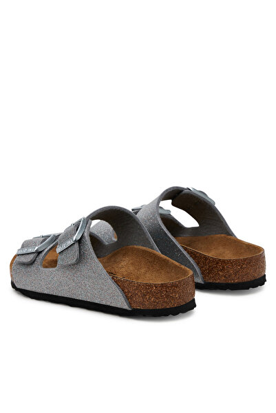 Birkenstock Șlapi argintii strălucitori pentru fete Arizona Kids 1029468