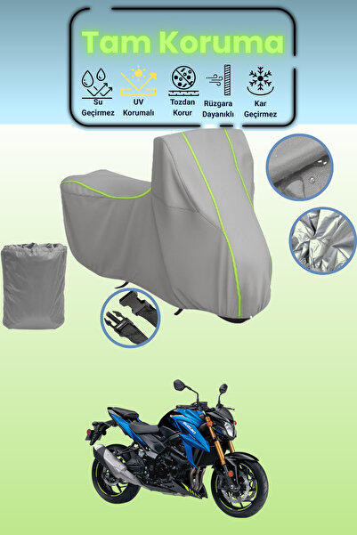 Dokaca Neo غطاء دراجة نارية رمادي نيون قماش مجدّل سوزوكي GSX-S 750 متوافق مع ...