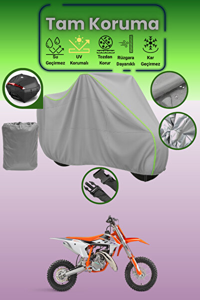 Dokaca Neo حقيبة خلفية رمادية نيون قماش مجدّل متوافقة مع KTM 50 SX، غطاء واقي...