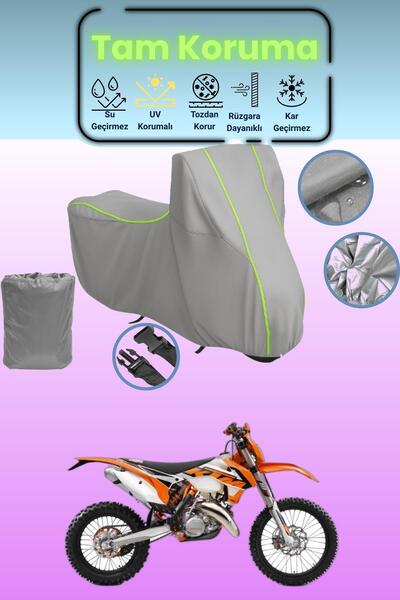 Dokaca Neo غطاء دراجة نارية رمادي نيون قماش مجدّل KTM 125 EXC متوافق، غطاء وا...