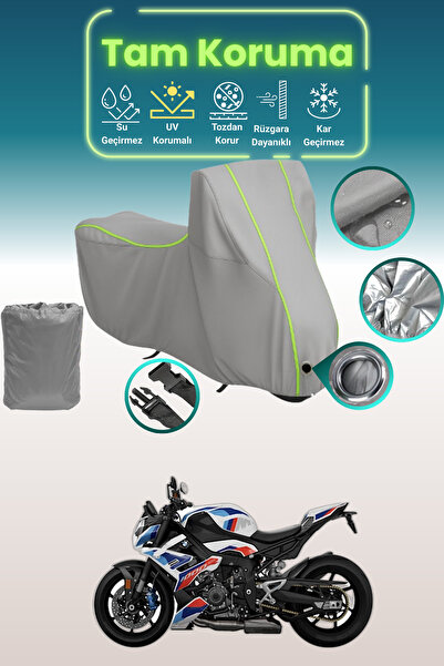 Dokaca Neo غطاء محرك متوافق مع BMW M 1000 RR باللون الرمادي النيون قماش مجدّل...