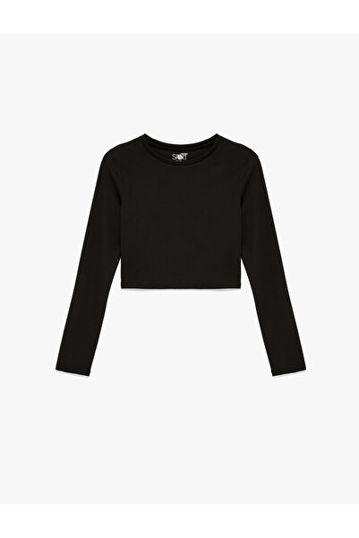 Koton Αθλητικό μπλουζάκι με μακρυμάνικο λαιμόκοψη Slim Fit