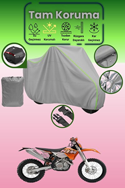 Dokaca Neo حقيبة خلفية رمادية نيون قماش مجدّل متوافقة مع KTM 400 SXC، غطاء حم...