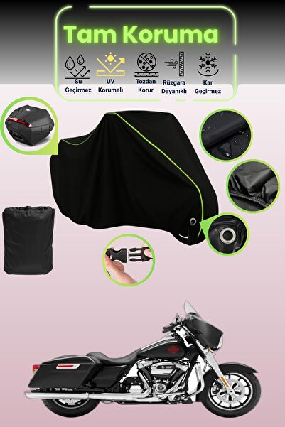 Dokaca Neo قفل أسود نيون قماش مجدّل وحقيبة خلفية متوافقة مع غطاء هارلي ديفيدس...