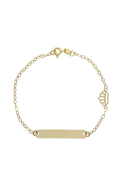Bijuteria SORELLY Brățară pentru copii din aur de 14k cu placă și coroană