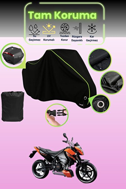 Dokaca Neo حقيبة خلفية سوداء نيون قماش مجدّل متوافقة مع KTM 690 Duke، غطاء در...