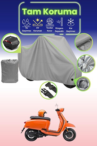 Dokaca Neo غطاء دراجة نارية رمادي نيون قماش مجدّل متوافق مع دراجة نارية لامبر...