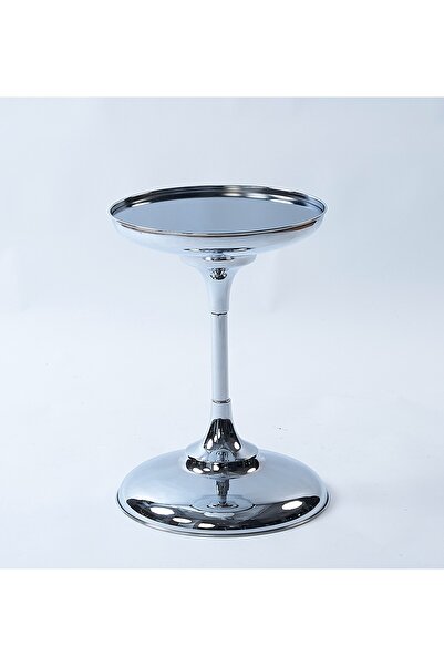 Lins Aksesuar Luxury Krom Kaplama, Aynalı Tekli Dekoratif Sehpa Oturma Odası,...