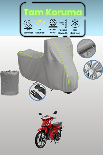 Dokaca Neo غطاء دراجة نارية رمادي نيون قماش مجدّل Mondial 100 SFC أوتوماتيكي ...