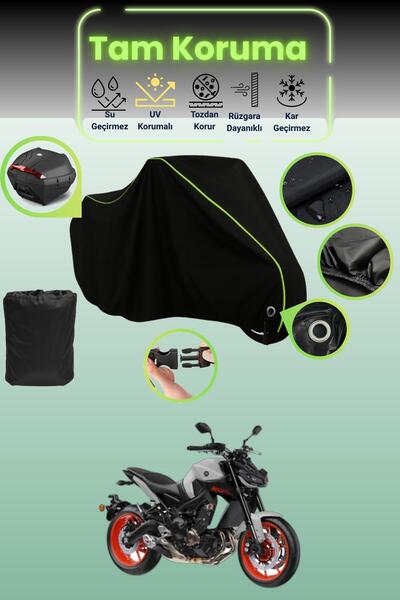 Dokaca Neo غطاء دراجة نارية متوافق مع Yamaha MT-09 باللون الأسود النيون قماش ...