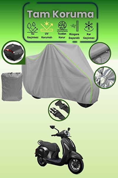 Dokaca Neo غطاء خلفي رمادي نيون قماش مجدّل متوافق مع ماركة باجاج تشيتاك، غطاء...