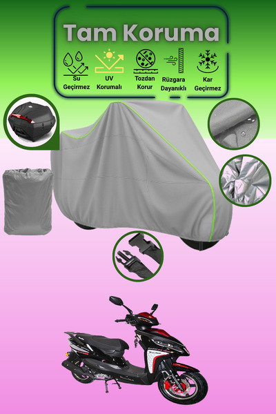 Dokaca Neo غطاء خلفي رمادي نيون قماش مجدّل متوافق مع موتولوكس روسى 125، غطاء ...