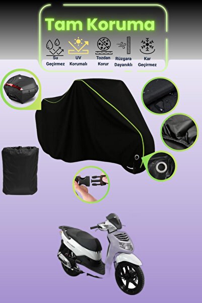 Dokaca Neo حقيبة خلفية وقفل أسود نيون قماش مجدّل متوافقة مع SYM HD Evo 200 مت...