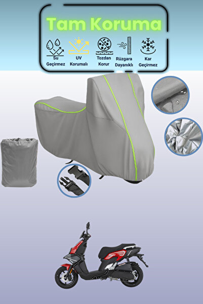 Dokaca Neo غطاء دراجة نارية رمادي نيون قماش مجدّل مونديال 125 سكوتاي، غطاء وا...
