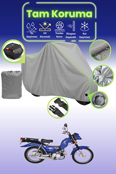 Dokaca Neo قماش دراجة نارية رمادي نيون قماش مجدّل متوافق مع قفل وحقيبة خلفية ...