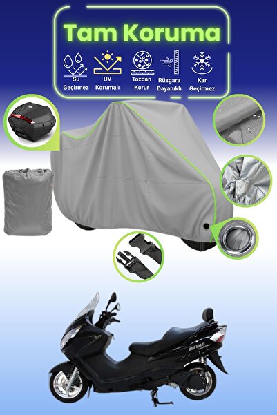 Dokaca Neo غطاء دراجة نارية رمادي نيون قماش مجدّل متوافق مع قفل وحقيبة خلفية ...