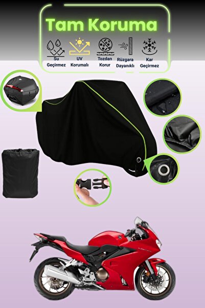 Dokaca Neo Black Neon Corded Fabric Lock and Tail Bag Compatible Honda Vfr 80...