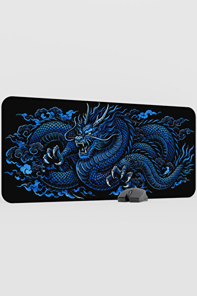 mousepad bastir Dragon Blue V2 90X40 XXL Gaming Rubber Non-Slip Base Mouse Pad Mouse Mat