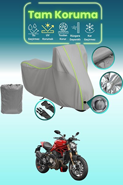 Dokaca Neo غطاء محرك متوافق مع دراجة دوكاتي مونستر قماش مجدّل باللون الرمادي ...