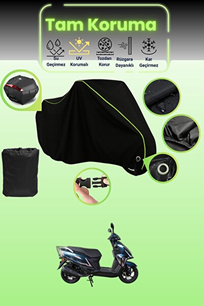 Dokaca Neo قماش دراجة نارية متوافق مع قماش مجدّل قفل وحقيبة خلفية باللون الأس...