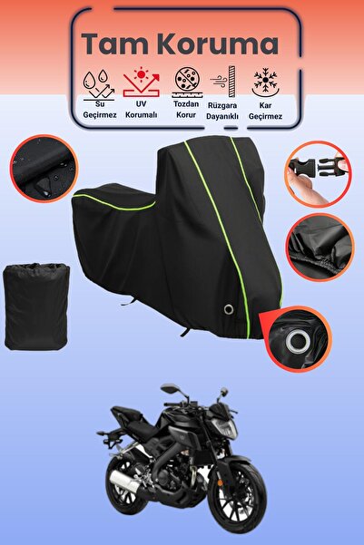 Dokaca Neo غطاء دراجة نارية متوافق مع Yamaha MT-125 من Black Neon قماش مجدّل ...