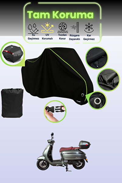 Dokaca Neo قماش دراجة نارية متوافق مع قماش مجدّل قفل وحقيبة خلفية باللون الأس...