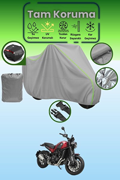 Dokaca Neo غطاء خلفي رمادي نيون قماش مجدّل متوافق مع ماركة Benelli Leoncino، ...