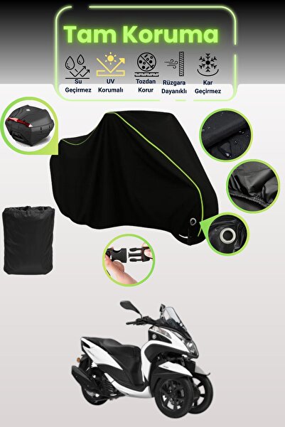 Dokaca Neo حقيبة خلفية وقفل أسود نيون قماش مجدّل متوافقة مع ياماها تريسيتي 12...