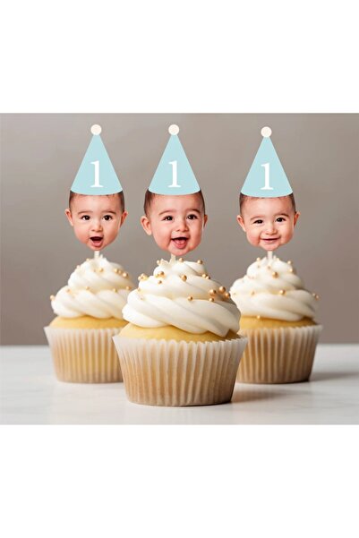 Genel Markalar 10 Adet Doğum Günü Pasta Süsü Cupcake Fotoğraflı Süs Fotoğrafl...