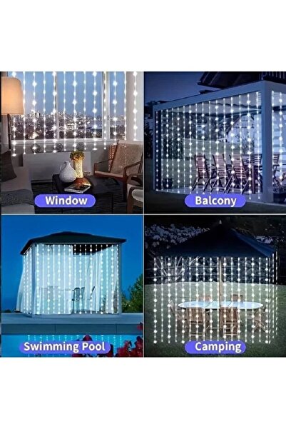 Generic 3m x 2m white animated waterfall lighting for all occasions, celebrations, and religious events - Ramadan and holidays