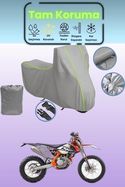 Dokaca Neo غطاء دراجة نارية رمادي نيون قماش مجدّل KTM 450 EXC-F Six Days متوا...