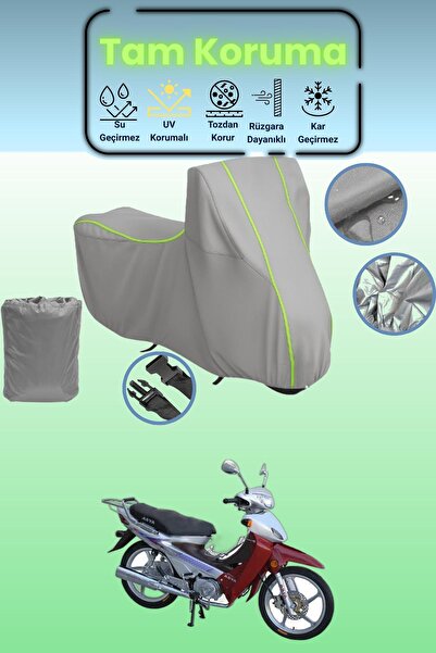 Dokaca Neo غطاء دراجة نارية رمادي نيون قماش مجدّل متوافق مع ماركة Asia AS 100...