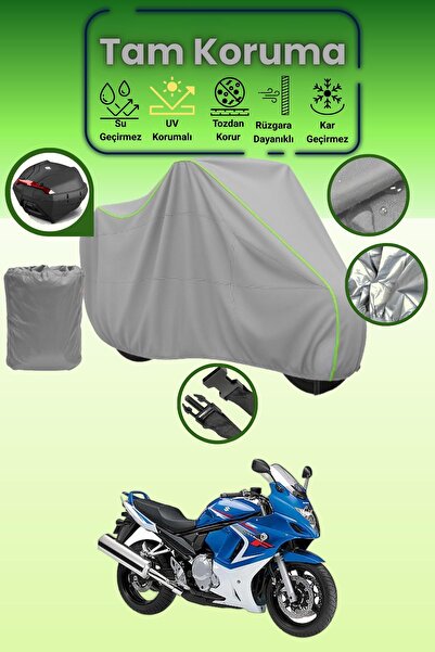 Dokaca Neo حقيبة خلفية رمادية نيون قماش مجدّل متوافقة مع سوزوكي GSX 650 F، غط...