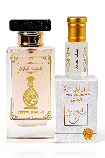 MUSK AL TAHARA Orijinal Sandal misk seti (Parfüm 50ml + Sandal misk 6ml alkol...