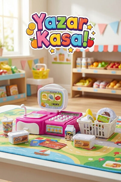 craftivio Işıklı Sesli Oyuncak Yazar Kasa Market Seti - Barkod Okuyuculu, Sep...