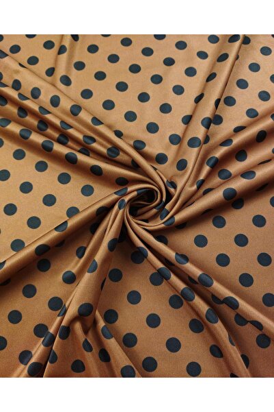 Kumaş Parça Καφέ Μαύρο Πουά Τζέρσεϊ Πλάτος: 140 εκ.