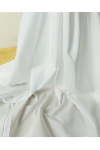 Kumaş Parça Біла бавовняна поплін (Ширина 140 см x Довжина 330 см)