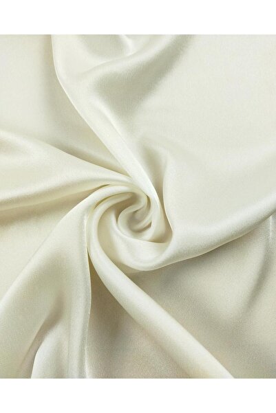 Kumaş Parça Țesătură din satin în culoarea alb murdar (lățime 130 cm x lungim...