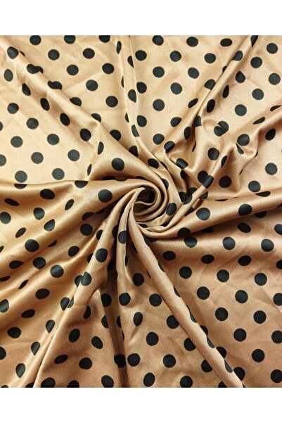 Kumaş Parça Jerseu maro lapte cu buline negre (lățime 150 cm x lungime 195 cm)
