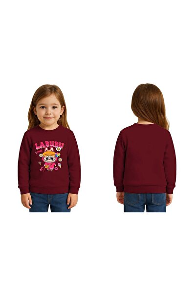 SEDİRLİ Unisex Labubu Printed Children's Swaetshirt 3 Thread Raster