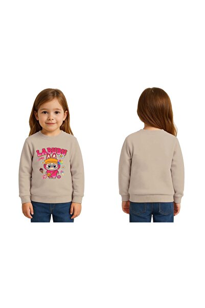 SEDİRLİ Unisex Labubu Printed Children's Swaetshirt 3 Thread Raster