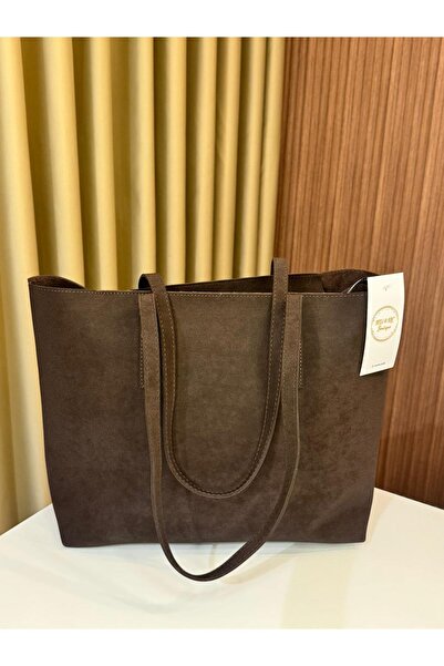 MU&ME BOUTİQUE Bag with Thin Strap and Zipper Nubuck Bag
