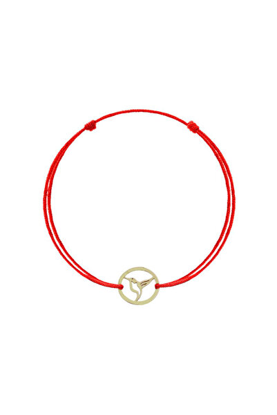 Bijuteria SORELLY Brățară din aur de 14k cu șnur pasăre, roșie