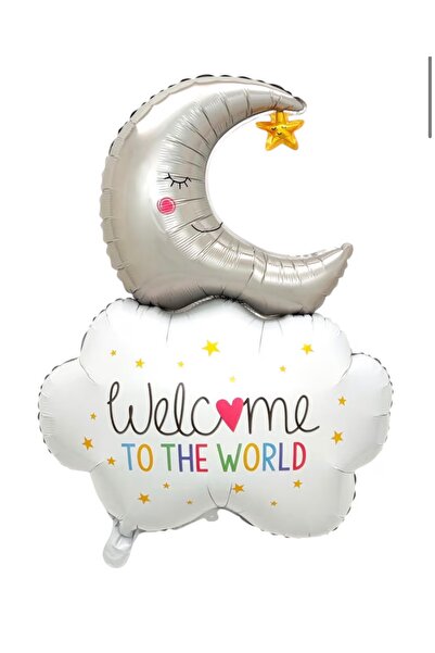 Çemrek Süs Parti Welcome World Bear Moon Foil Balloon 1 Piece 80 cm