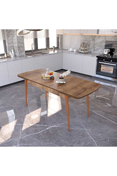 MEVA HOME ART Açılır Kapanır Masa Mutfak & Yemek Masası MDF Tablalı Ahşap aya...