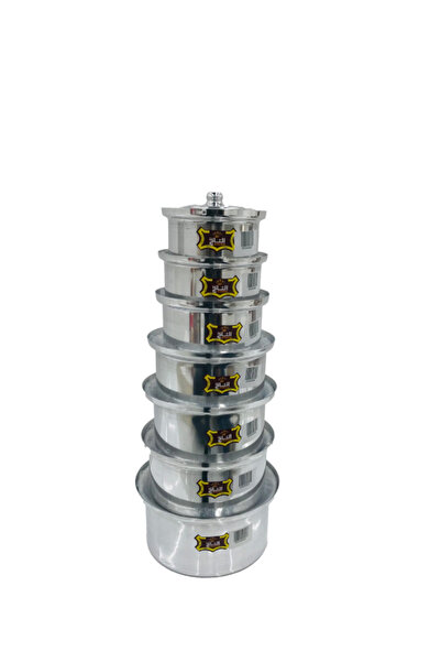 Al tag Egyptian aluminum cookware set, 7 pieces (18-30 cm), shiny