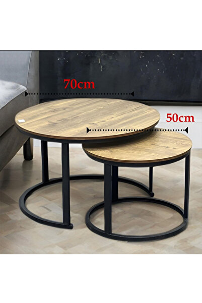 VALUE Nesting coffee table, set of two stackable side tables for living room and bedroom, stable and easy to use.